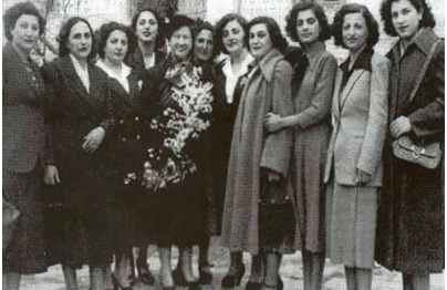Board of Iranian Jewish Ladies in Tehran with American Joint Representative, Iranian Jewish Womens Organization, 1949. (c) University of Southern California - Los Angeles