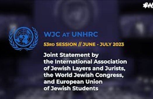 UNHRC 53: WJC Joint Statement with IJL and EUJS
