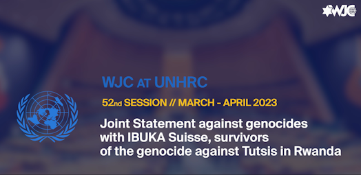 UNHRC 52: Joint Statement against genocides with IBUKA Suisse, survivors of the genocide against Tutsis in Rwanda