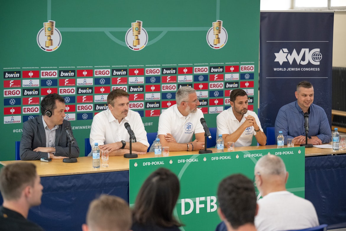 World Jewish Congress and TuS Makkabi Berlin Football Club host panel discussion ahead of DFL Cup match against VfL Wolfsburg in Germany