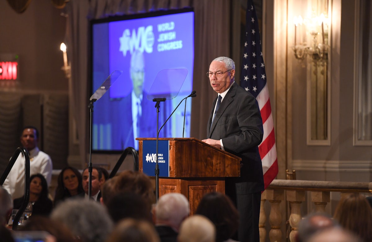 World Jewish Congress President Ronald S. Lauder mourns former U.S. Secretary of State Colin Powell