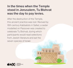 In the times when the Temple  stood in Jerusalem, Tu ﻿Bishvat was the day to pay levies.