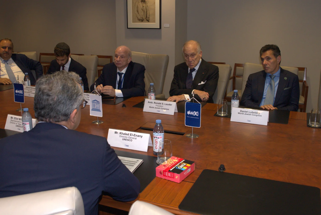 WJC President Ronald S. Lauder and UNESCO Director-General Khaled El-Enany Discuss Combating Antisemitism and Hate Through Education