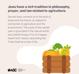 Jews have a rich tradition in philosophy, prayer, and law related to agriculture.
