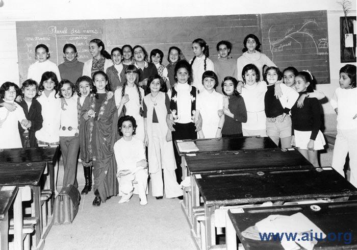 Students from the AIU school in Casablanca, now known as the Ittihad-Maroc. Both Moroccan Jews and Muslims attend. (c) AIU