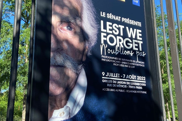 Portraits of Holocaust Survivors Displayed at Paris’ Jardin du Luxembourg on Anniversary of Mass Jewish Roundup