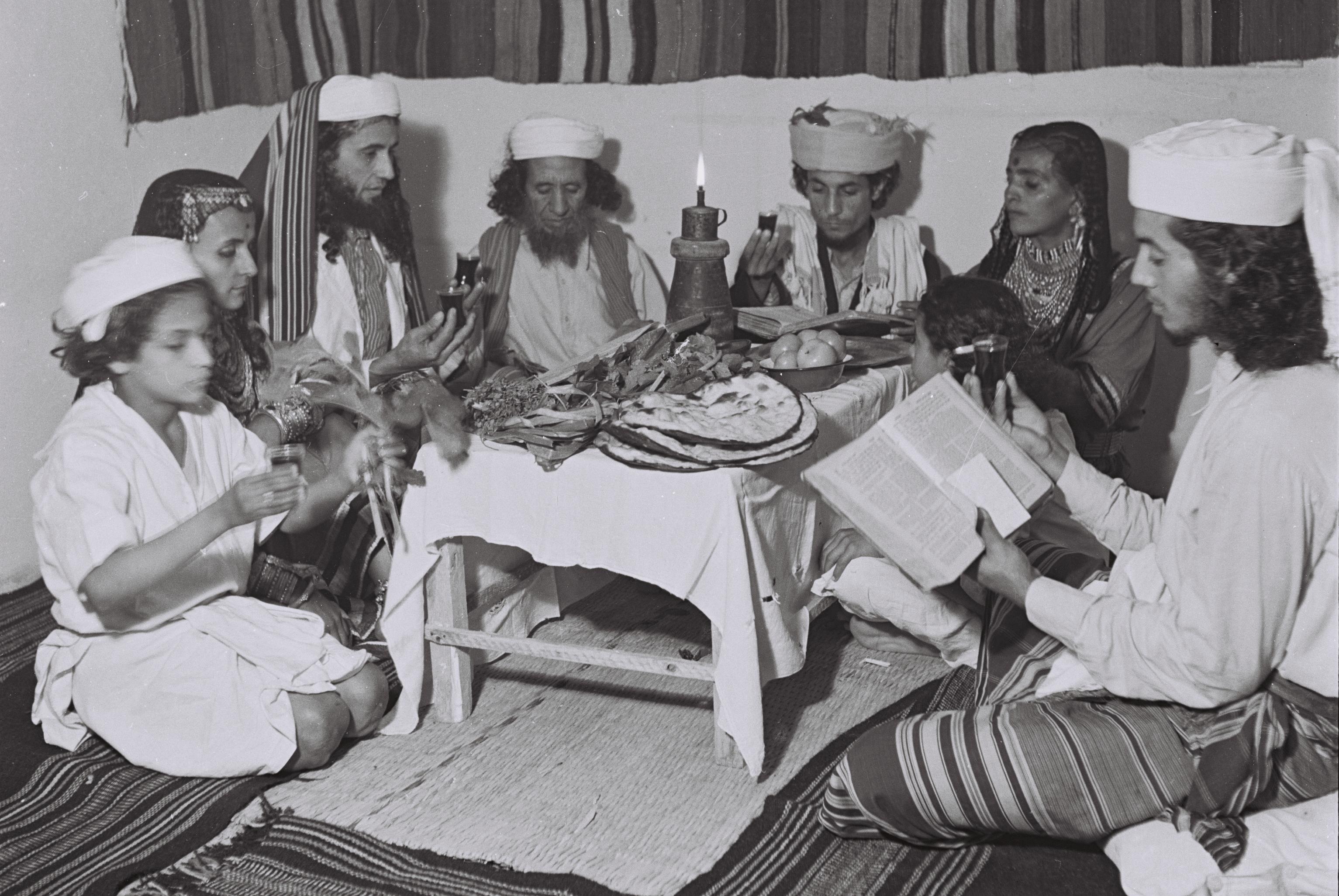 Yemenite family celebrating Passover in Tel-Aviv, Israel. (c) Zoltan Kluger 