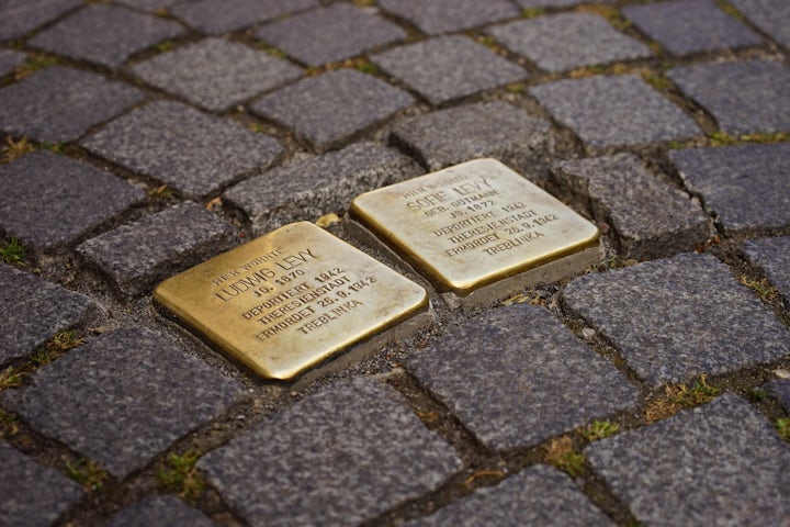 Dozens of stolpersteine installed on Berlin streets in memory of Jews murdered in Holocaust