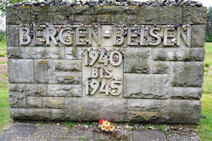 Discussing genocide at Bergen-Belsen