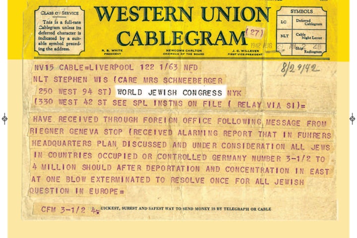 This week in Jewish history | Riegner Telegram alerts world of Holocaust 