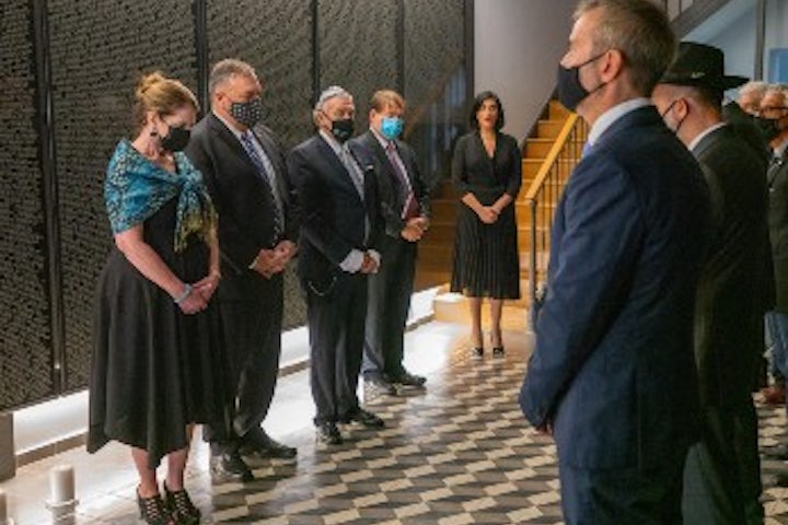 US Secretary of State Mike Pompeo visits the Jewish Museum of Thessaloniki