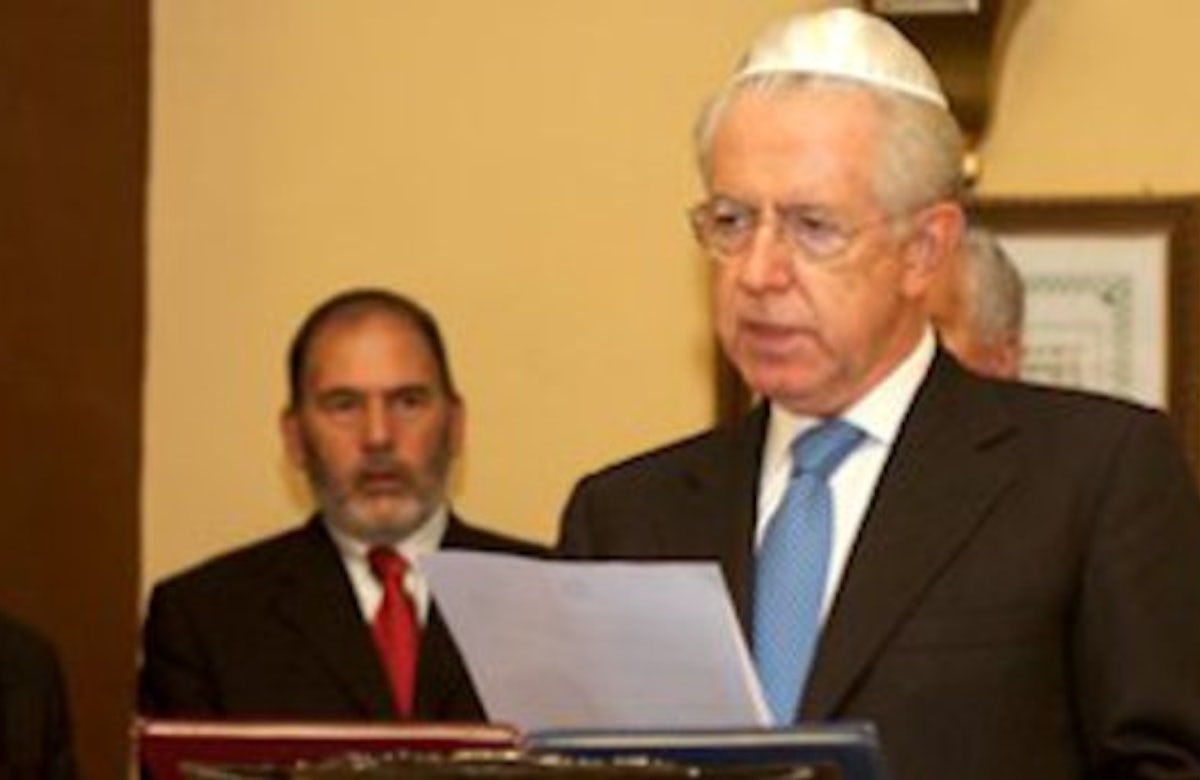 Monti becomes first Italian PM to address commemoration of 1943 roundup of Rome's Jews