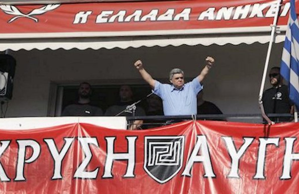 Greek extremists play Hitler party hymn at event