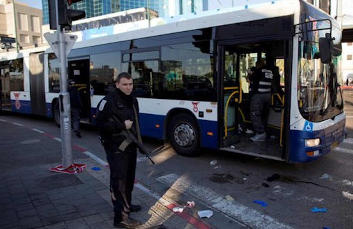 A dozen people wounded by Palestinian in Tel Aviv bus stabbing attack
