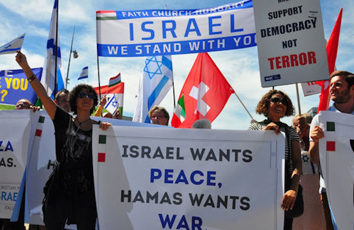 Israel supporters rally in Geneva, urging UN Human Rights Council to shed anti-Israel bias
