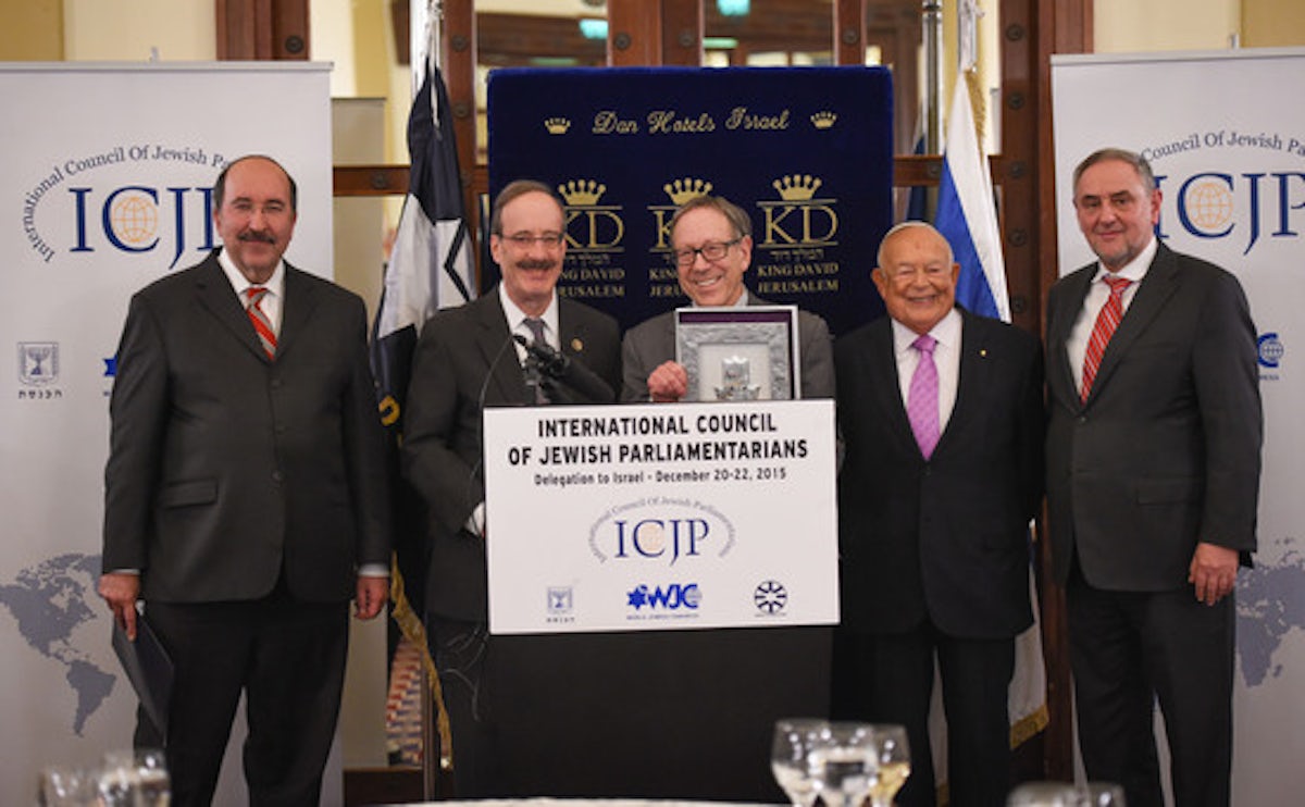 Former Canadian Justice Min. Irwin Cotler honored by World Jewish Congress, ICJP in Jerusalem