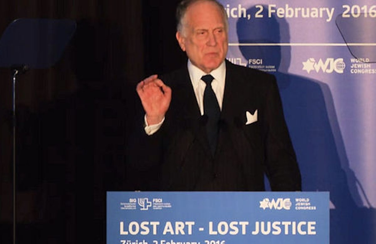 Remarks by Ronald S. Lauder in Zurich: ‘A crime committed 80 years ago continues to stain the world of art today’