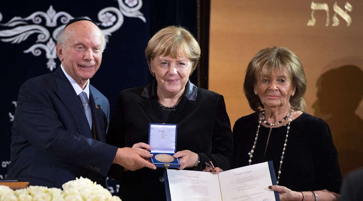 Charlotte Knobloch honors Angela Merkel for defending Jews and Israel