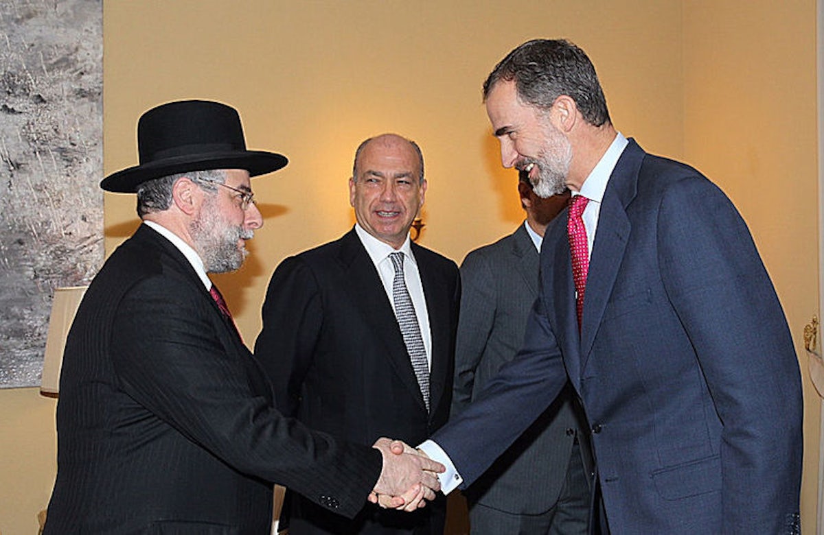 Spanish King Felipe VI honored by European rabbis