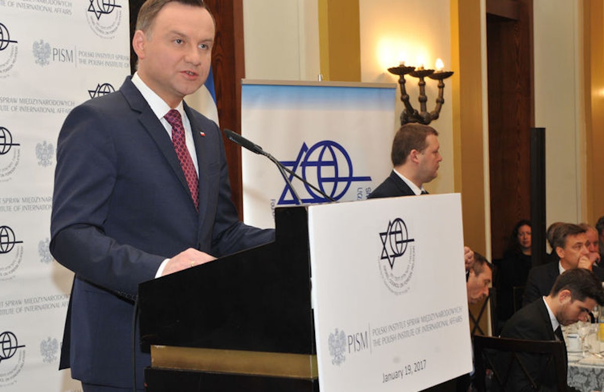 ‘Historical truth is not always pleasant,’ Poland’s President Duda tells forum in Jerusalem