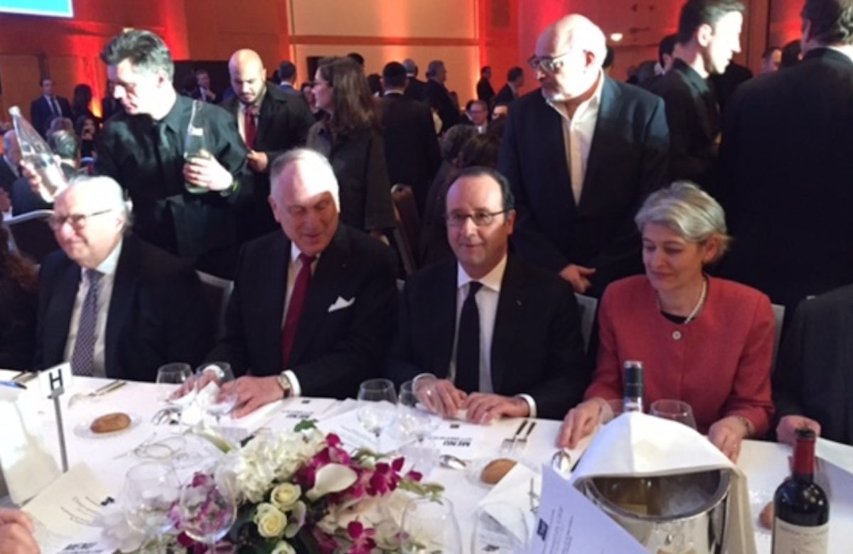 France committed to two-state solution, President Hollande tells CRIF dinner