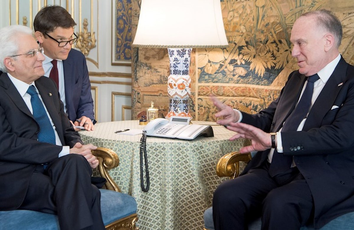 Italian President Sergio Mattarella hosts WJC President Ronald S. Lauder at presidential palace in Rome