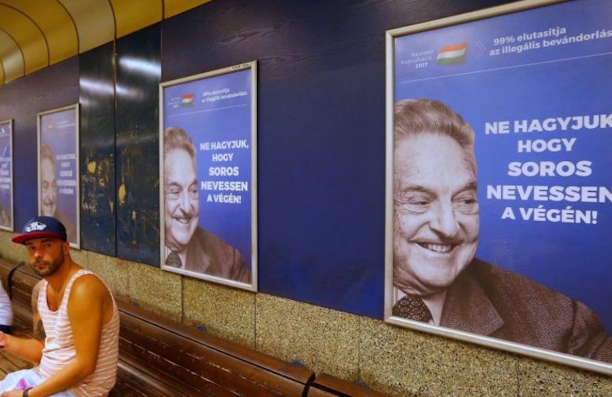  Hungary pledges to remove anti-Soros signs ahead of Netanyahu visit