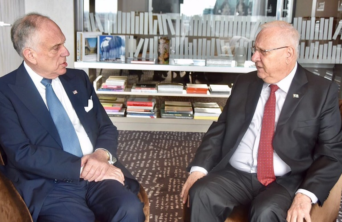 WJC President Ronald S. Lauder meets Israeli President Reuven Rivlin following memorial to Munich Olympic massacre victims