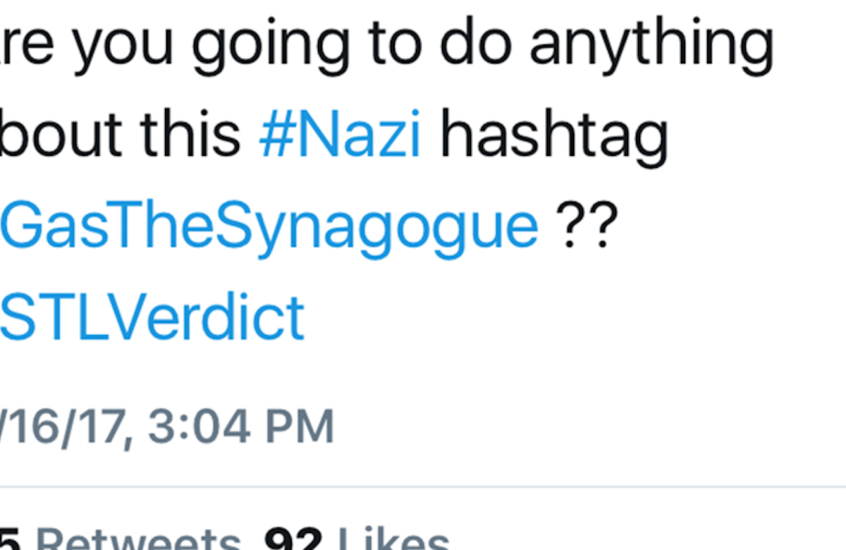 Twitter blacklists #GasTheSynagogue hashtag at WJC's request