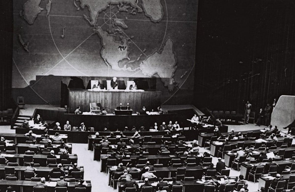 Оон 29. 29 Ноября 1947 Генеральная Ассамблея ООН. Зал Генеральной Ассамблеи ООН. Провозглашение независимости Израиля.