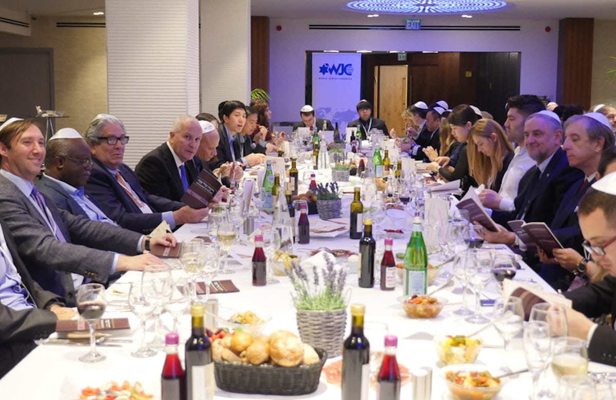 More than 70 ambassadors and diplomats from around the world join WJC for special Seder
