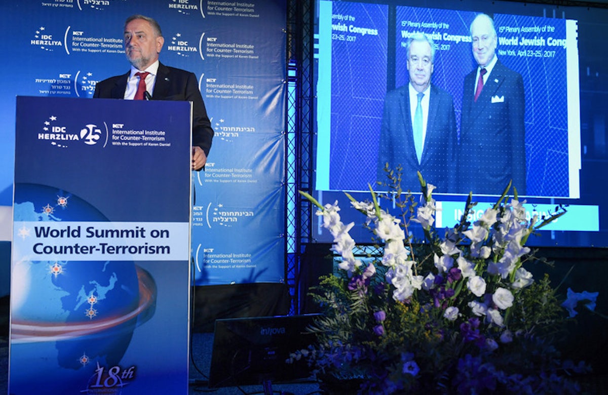 WJC Robert Singer tells World Summit on Counter-Terrorism: “Civil society and government authorities must work together to defeat this modern evil” 