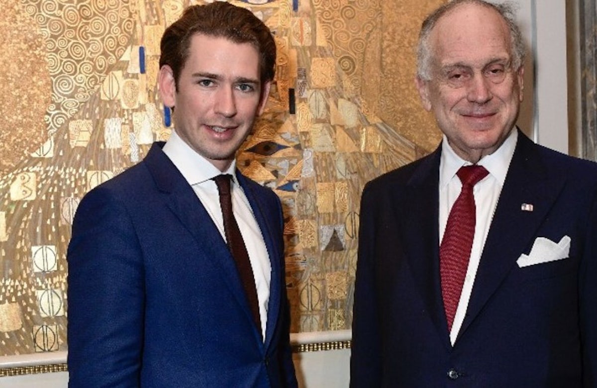 WJC President Lauder thanks Austrian Chancellor Kurz for his commitment in the fight against anti-Semitism