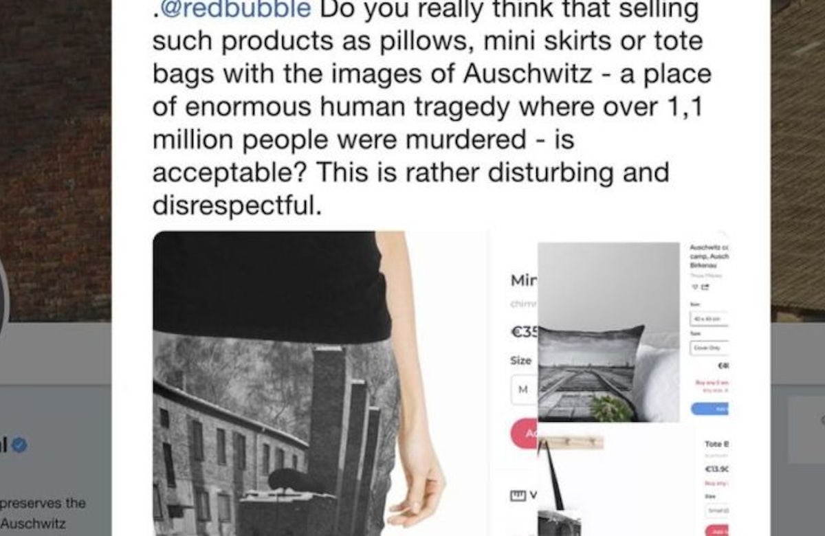 After backlash, Redbubble online market place pulls clothing imprinted with Auschwitz images