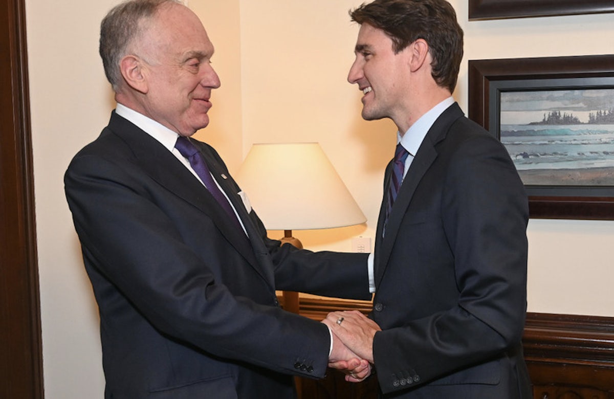 Canadian Prime Minister Justin Trudeau hosts WJC President Lauder and delegation for talks on challenges facing Jewish communities