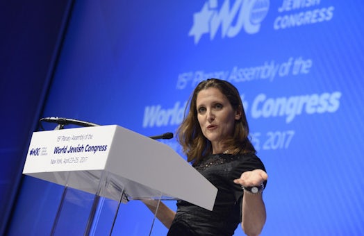 FM Chrystia Freeland: "Canada stands shoulder to shoulder with Israel"